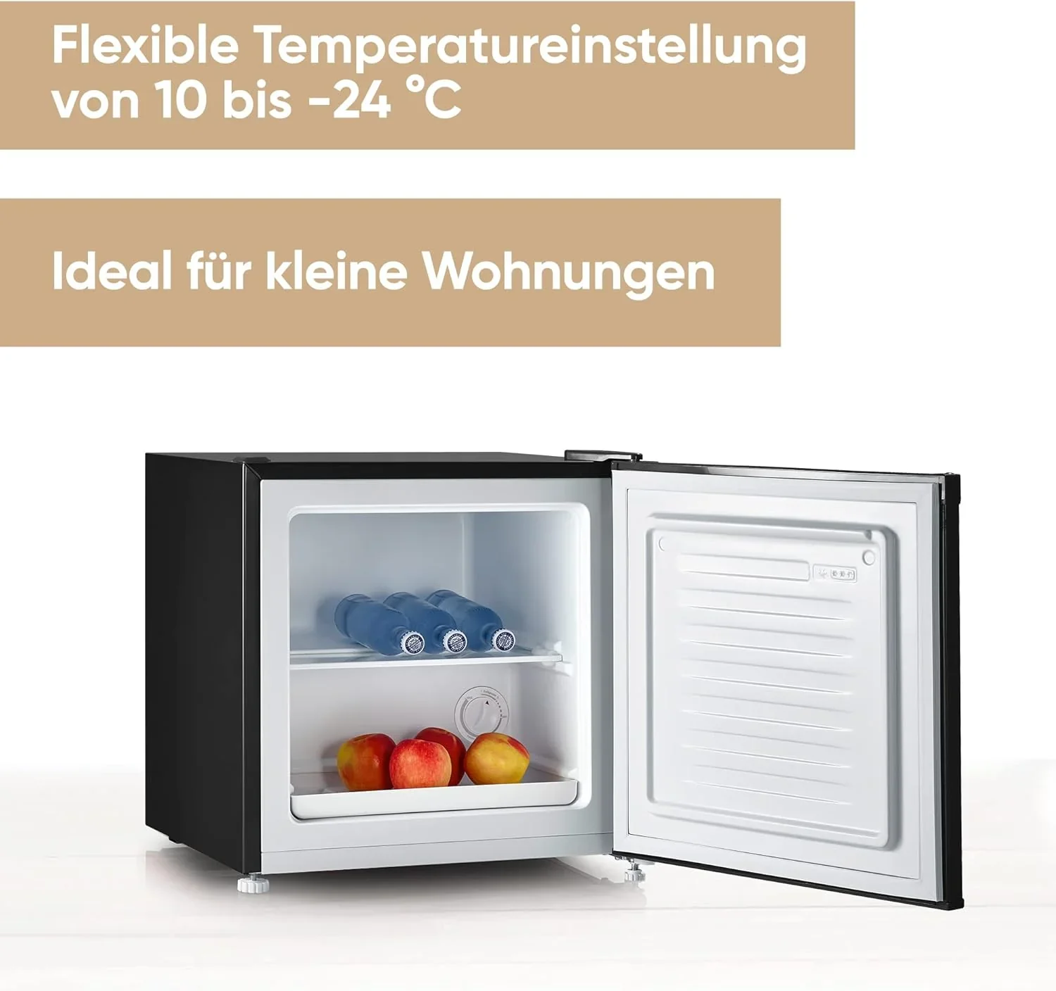 SEVERIN Retro Mini Kühl-/Gefrierbox (31 l). Gefrierschrank klein. Minikühlschrank mit flexibler Temperaturregelung. Tischkühlschrank. schwarz. GB 8880