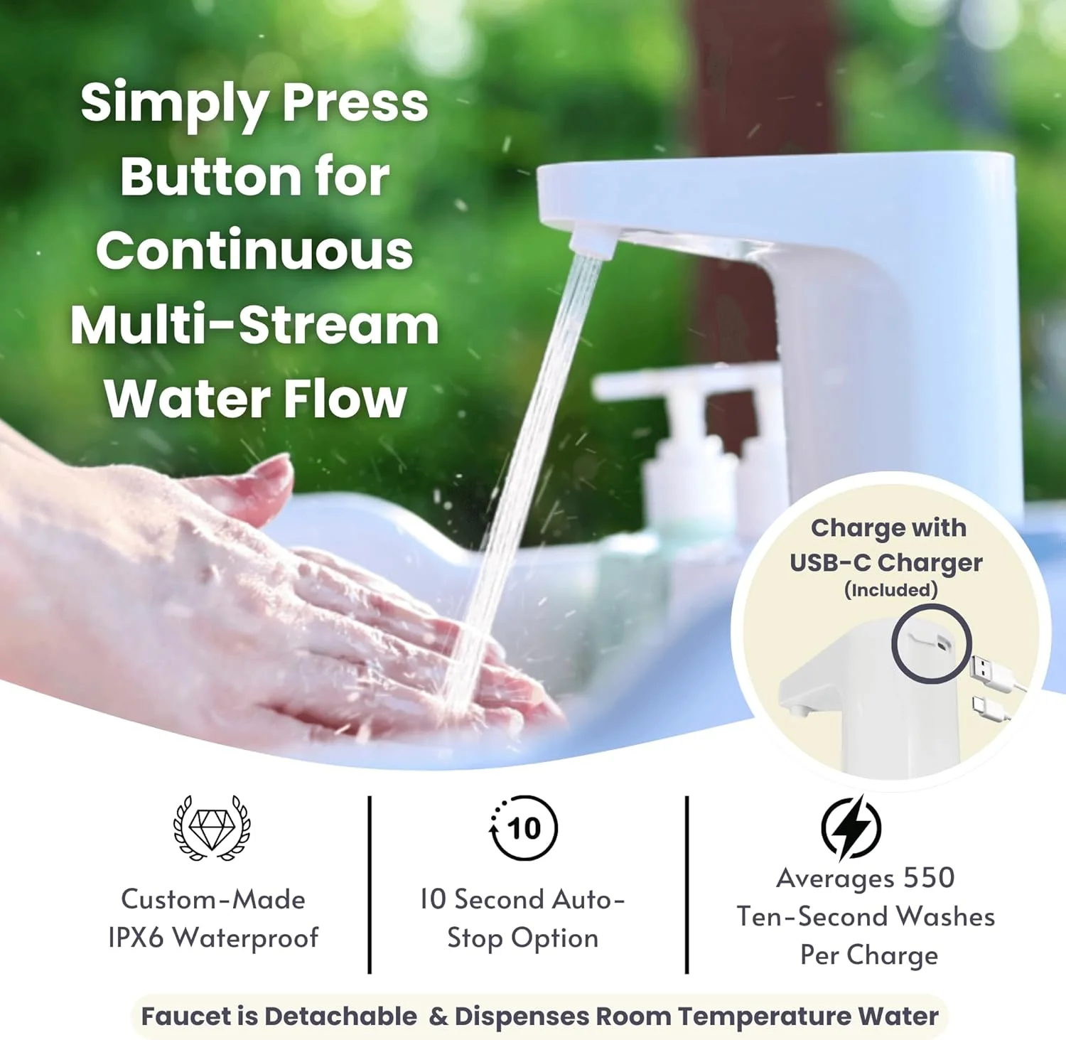 Mighty Sink Portable Sink: Patented Wash Station with Electronic Faucet | 2 Gallons | Easy Setup | Indoor & Outdoor Use | Ideal for Dishwashing. Camping Hygiene. Gardening. Pottery & More
