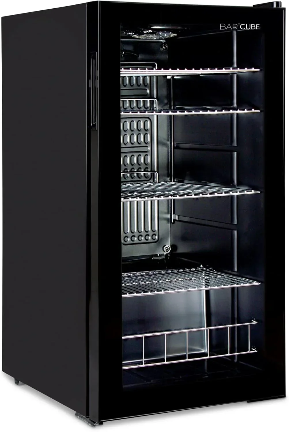 °CUBES Getränkekühlschrank 90L mit Glastür & 4 variablen Ablagen | Kompakter Flaschenkühlschrank. perfekt für zu Hause. Büro. Partys & Gastro |