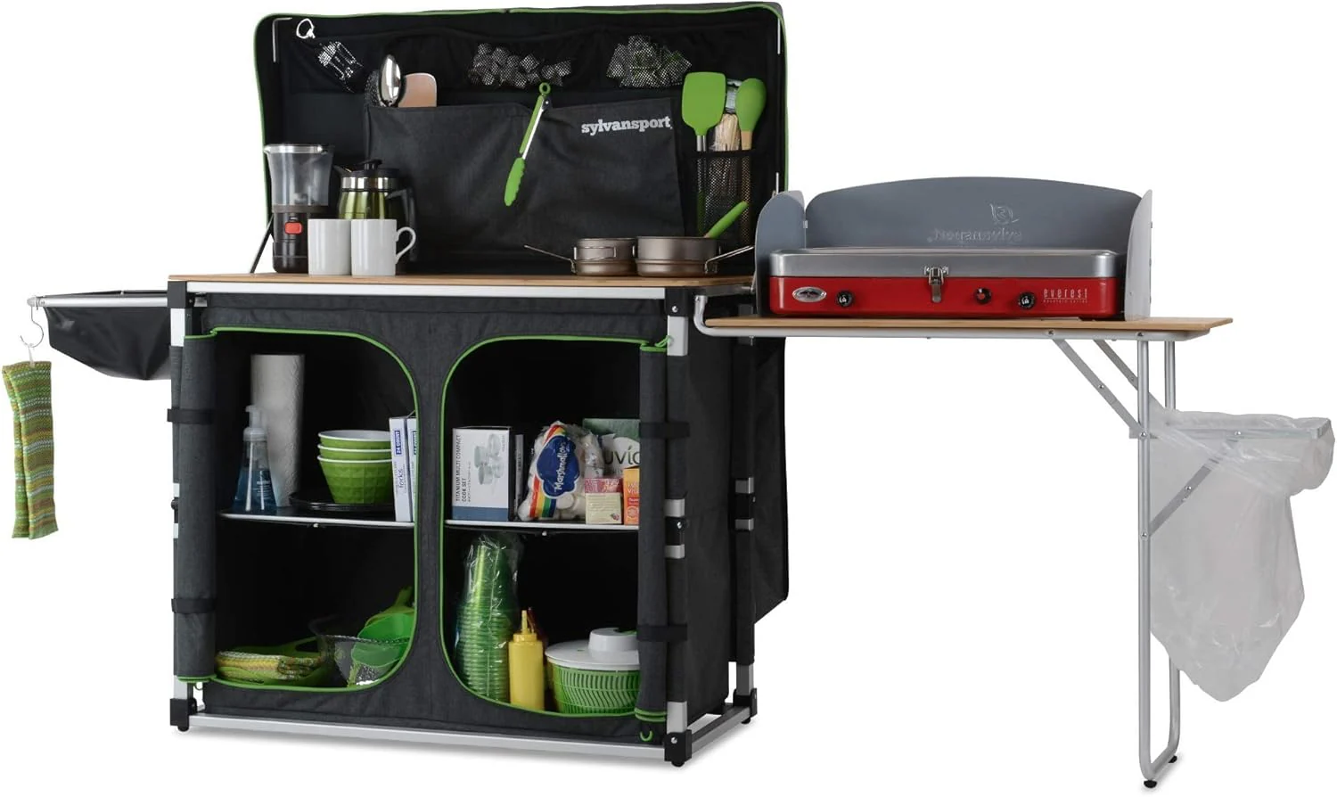 Outdoor camping kitchen system. convenient for cooking. cleaning. preparing camping meals. luxurious camping and essential camping items. large-sized table magic series