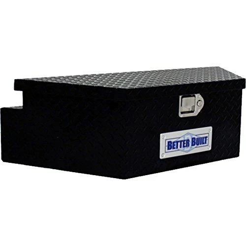 UTILITY TRAILER TONGUE TOOL BOX. BLACK. WIDE. V SHAPED 39INX16.5INX12IN