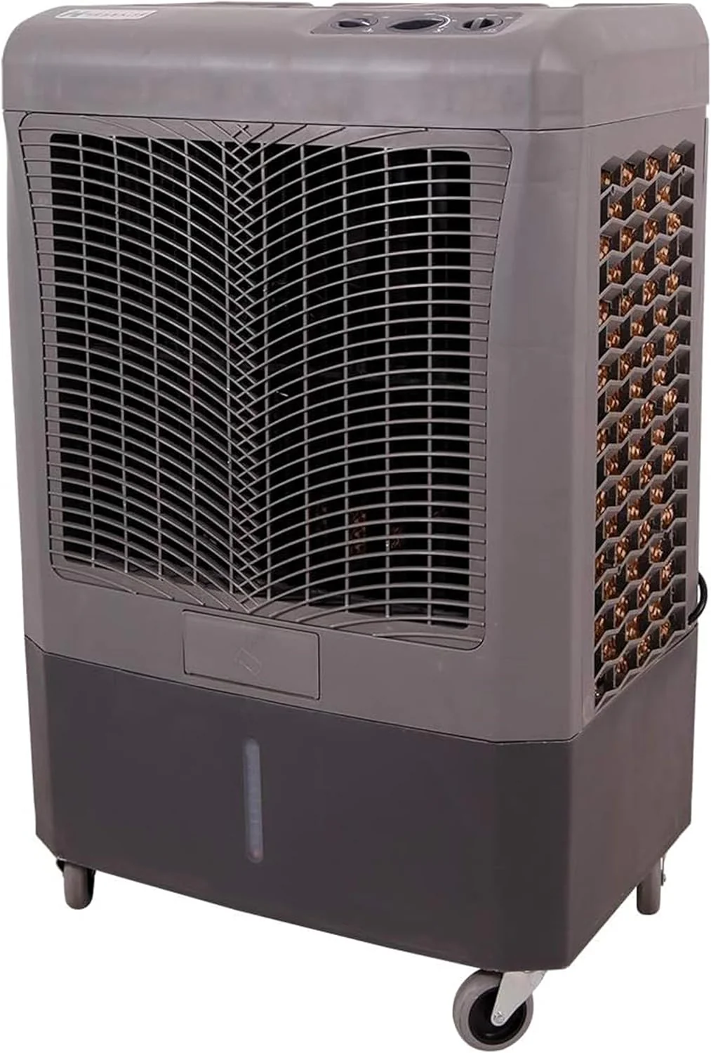 Portable Swamp Coolers - 1300 CFM MC18M Evaporative Air Cooler with 2-Speed Fan. 53.4 dB - 500 sq. ft. Coverage Evaporative Air Cooler Portable High Velocity Outdoor Cooling Fan by Hessaire - White