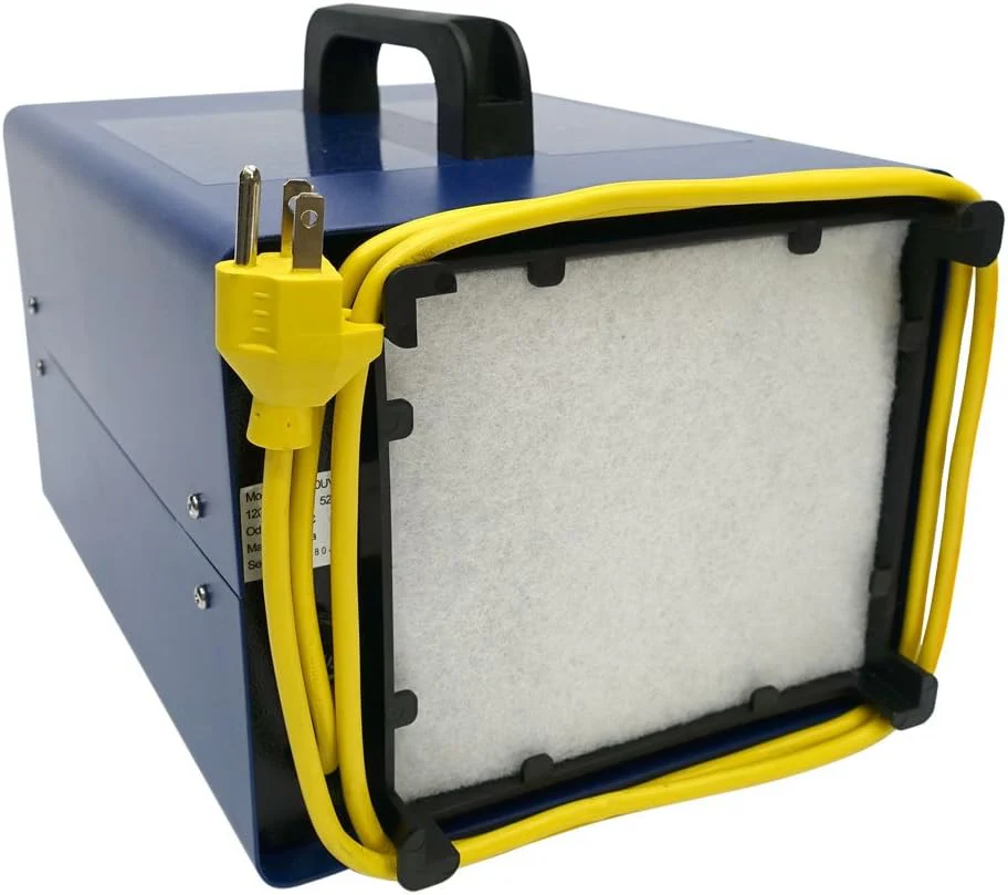Professional-grade ozone generator ionizer. suitable for areas of up to 2500 square feet. It is used for deodorizing and purifying medium-sized areas (such as hotel rooms. offices. and basements).