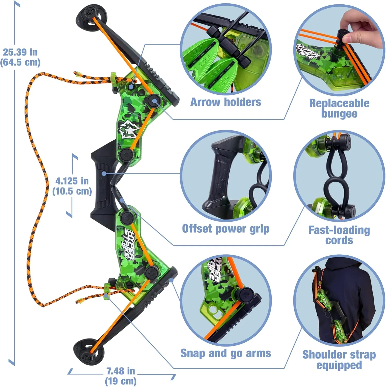 2. Master Controller Bow. 20 Zynix Whistle Arrows. 2 Parachute Replacement Parts. 2 Shoulder Straps and 4 Arrow Bags - Long-distance Outdoor Equipment