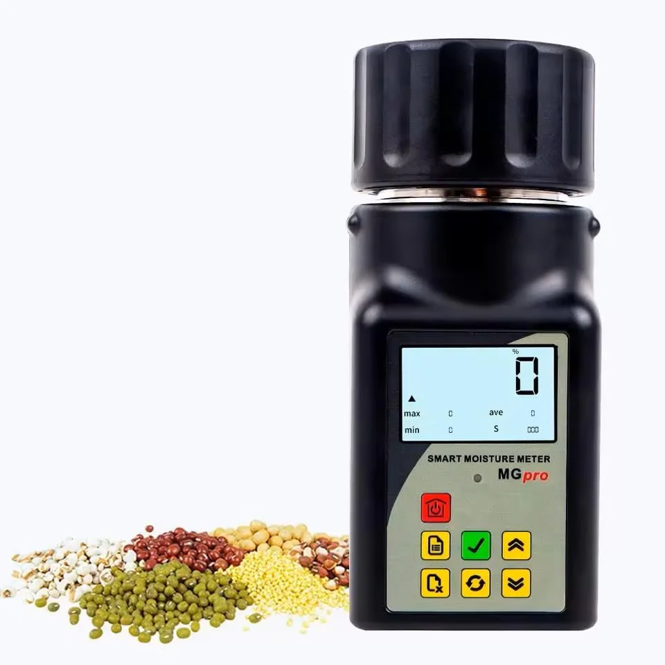 Portable mini grain moisture measuring instrument. suitable for 25 types of grains such as coffee. cocoa. rice. wheat. etc.. with 99 sets of data storage function