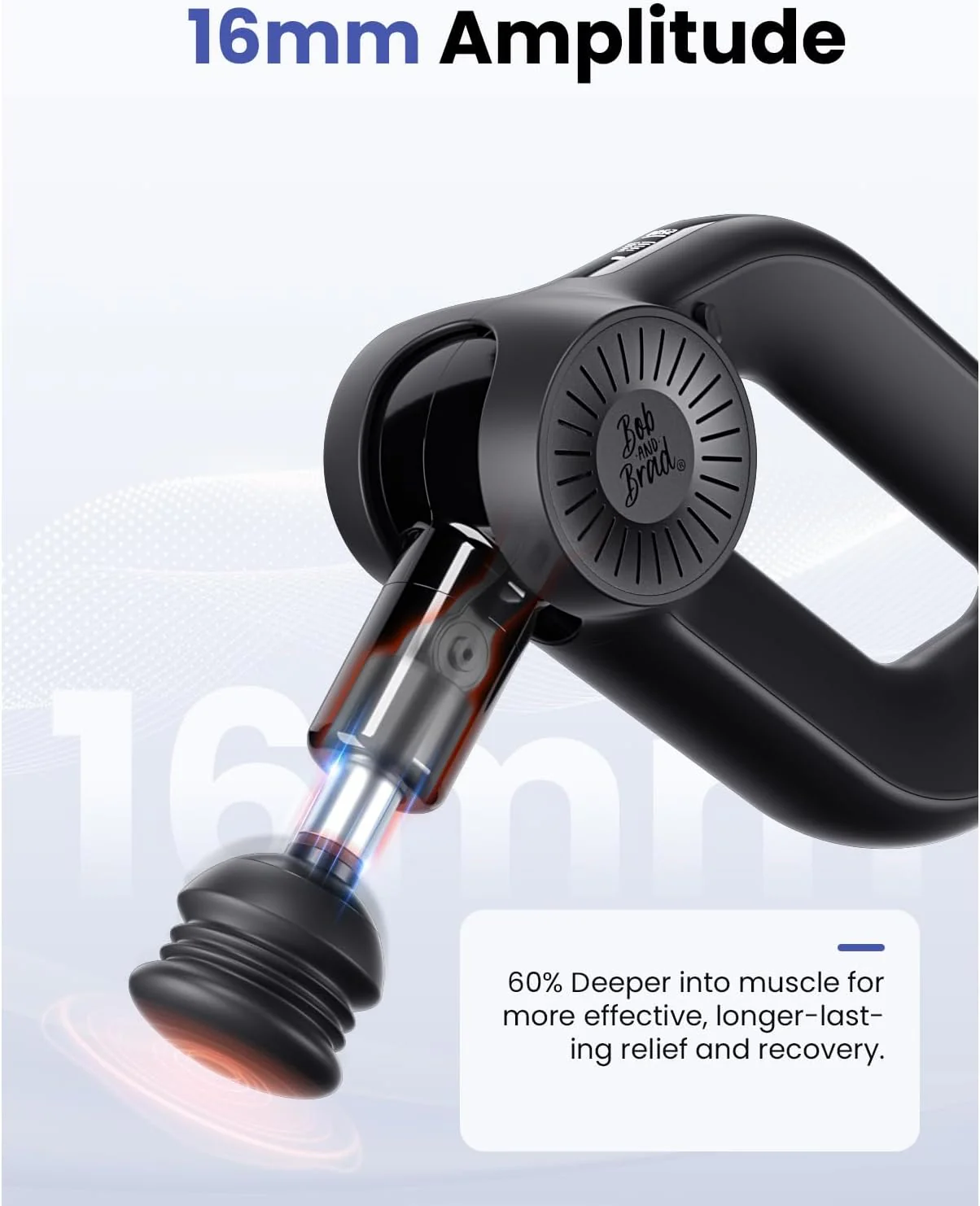 Professional massage gun - deep tissue impact massage. 16mm amplitude. suitable for professional muscle massager for athletes. can relieve pain. quiet electric back massager. as a gift for him