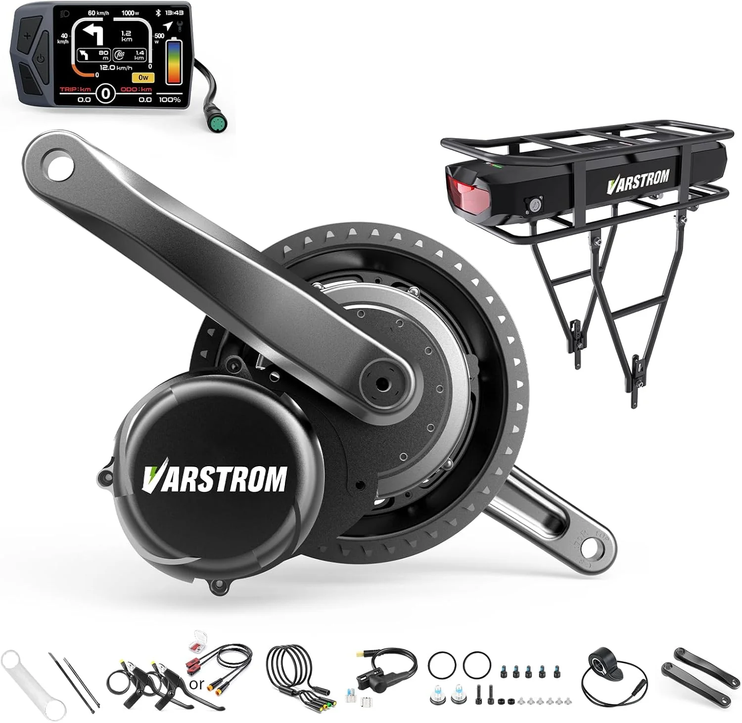 Torque Sensor Tong-Sheng TSDZ8 Mid Drive Motor Kit - 48V 750W Electric Bike Conversion Kit with EKD01 Display and Battery Optional. Compatible with BB 68-73MM Mountain/Road Bikes