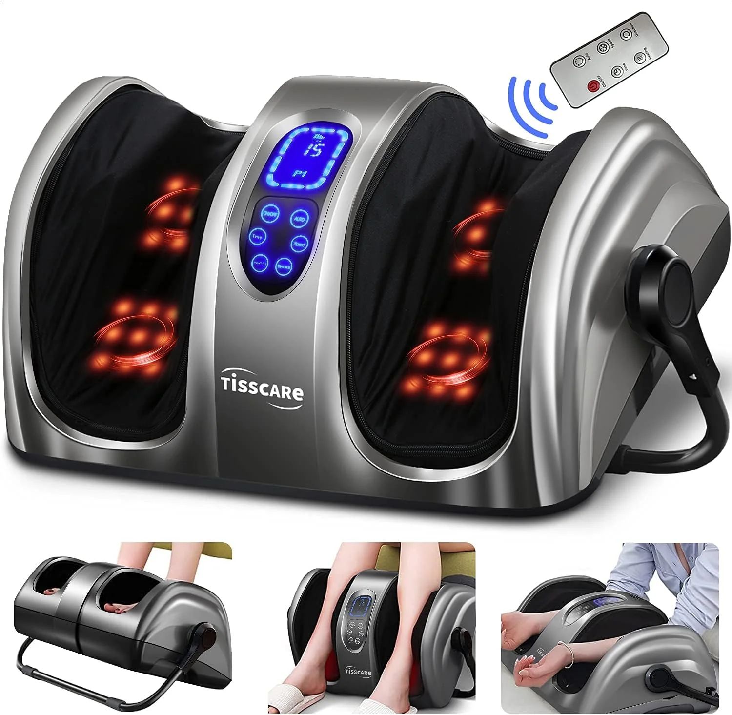 Therapeutic foot massager with heat therapy: Suitable for nerve disorders. plantar fasciitis and pain relief. This FSA/HSA compliant foot massager is suitable for home/office use to massage the feet/legs/shins/ankles. It is suitable for both women an