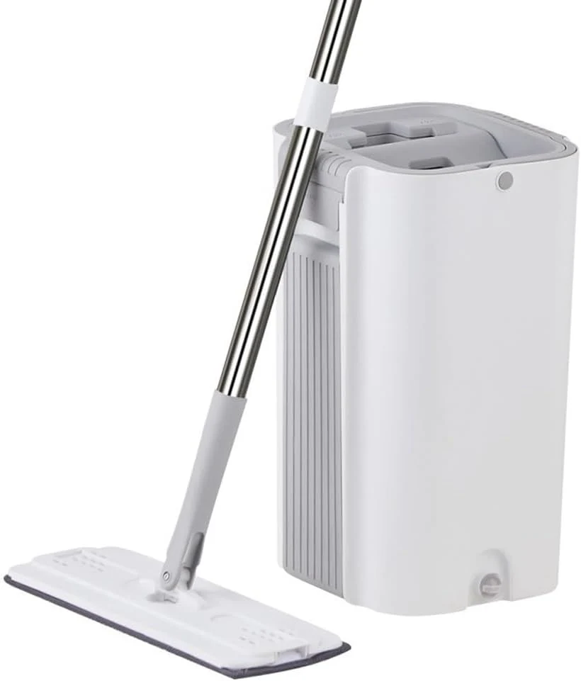 A handless flat mop set. suitable for household cleaning. with a mop bucket that can be used for both dry and wet cleaning.