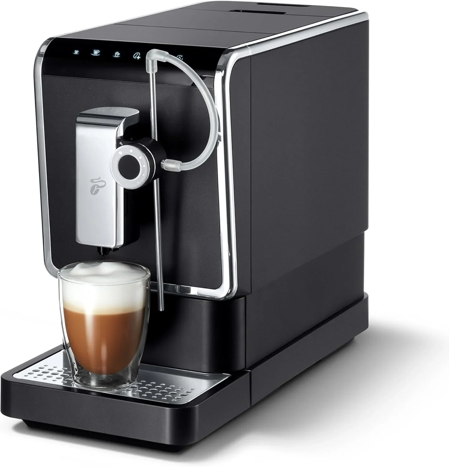 Tchibo Kaffeevollautomat Esperto Pro mit One Touch Funktion für Caffè Crema. Espresso und Milchspezialitäten. Anthrazit