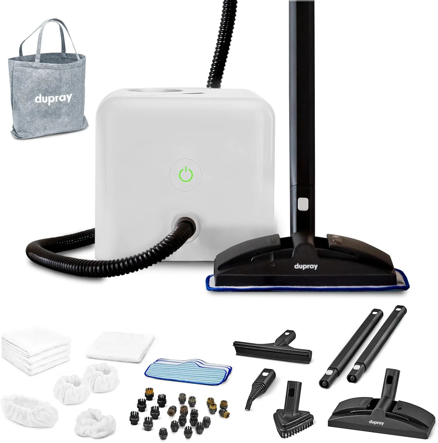Steam cleaner. equipped with a 40-piece accessory set. has powerful functions and adopts a chemical-free cleaning method. It is suitable for cleaning floors. cars. tiles. gaps. etc. It can kill 99.9% of bacteria and viruses.