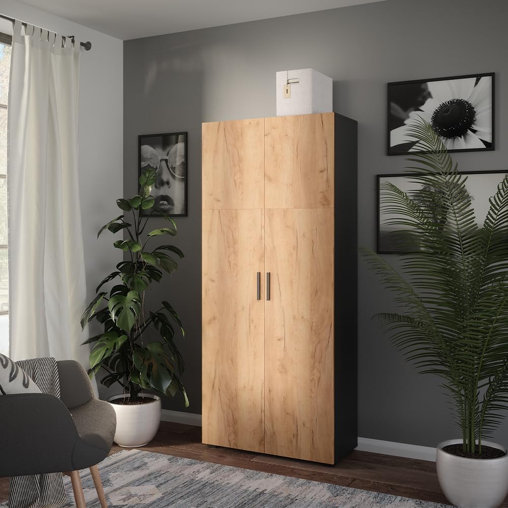 Vicco Armario Universal Ingo. Antracita/Roble Dorado. 80 x 183.8 cm