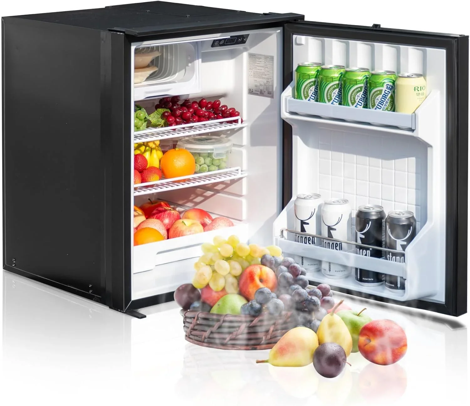 Smad 85L Kompressor Kühlschrank 12V. 12V Camping Kühlschrank. für Caravan. 6L Gefrierschrank. Schwarz