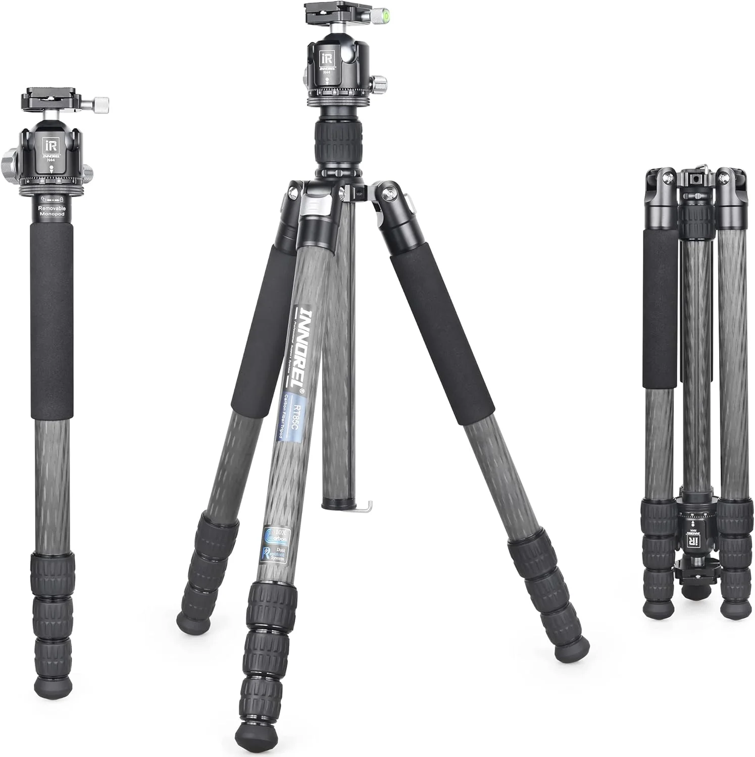 Super professional bracket. with low center of gravity. featuring low gravity effect. 360-degree rotating panoramic spherical connector. and green camouflage leg covers. suitable for digital single-lens reflex cameras.