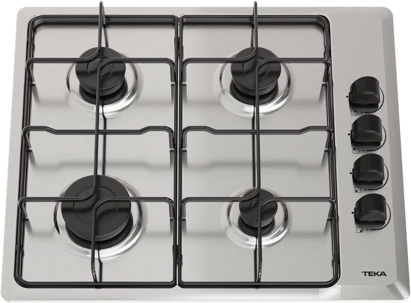 TEKA Placa de Gas Butano. 60 cm. 4 Fuegos. Mandos Ergonómicos. Seguridad Termopar. Parrillas Esmaltadas. HLX 640 KL