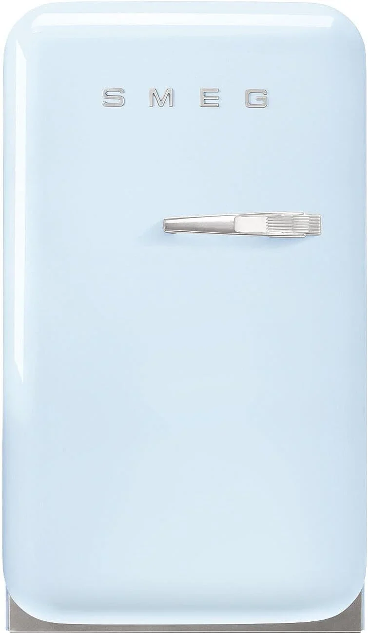 Smeg. FAB5LDPB6 Minibar Kühlschrank. Vintage. eine Tür. 34 l. Scharniere links. statische Kälte. 2 verstellbare Einlegeböden. Flaschenhalter und LED-