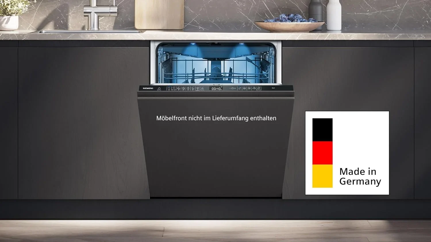 Siemens SX95EX12CE. iQ500 Smarter Geschirrspüler. Vollintegrierte Spülmaschine. 60 cm. Made in Germany. XXL. Besteckschublade. Extra leise. varioSpeed
