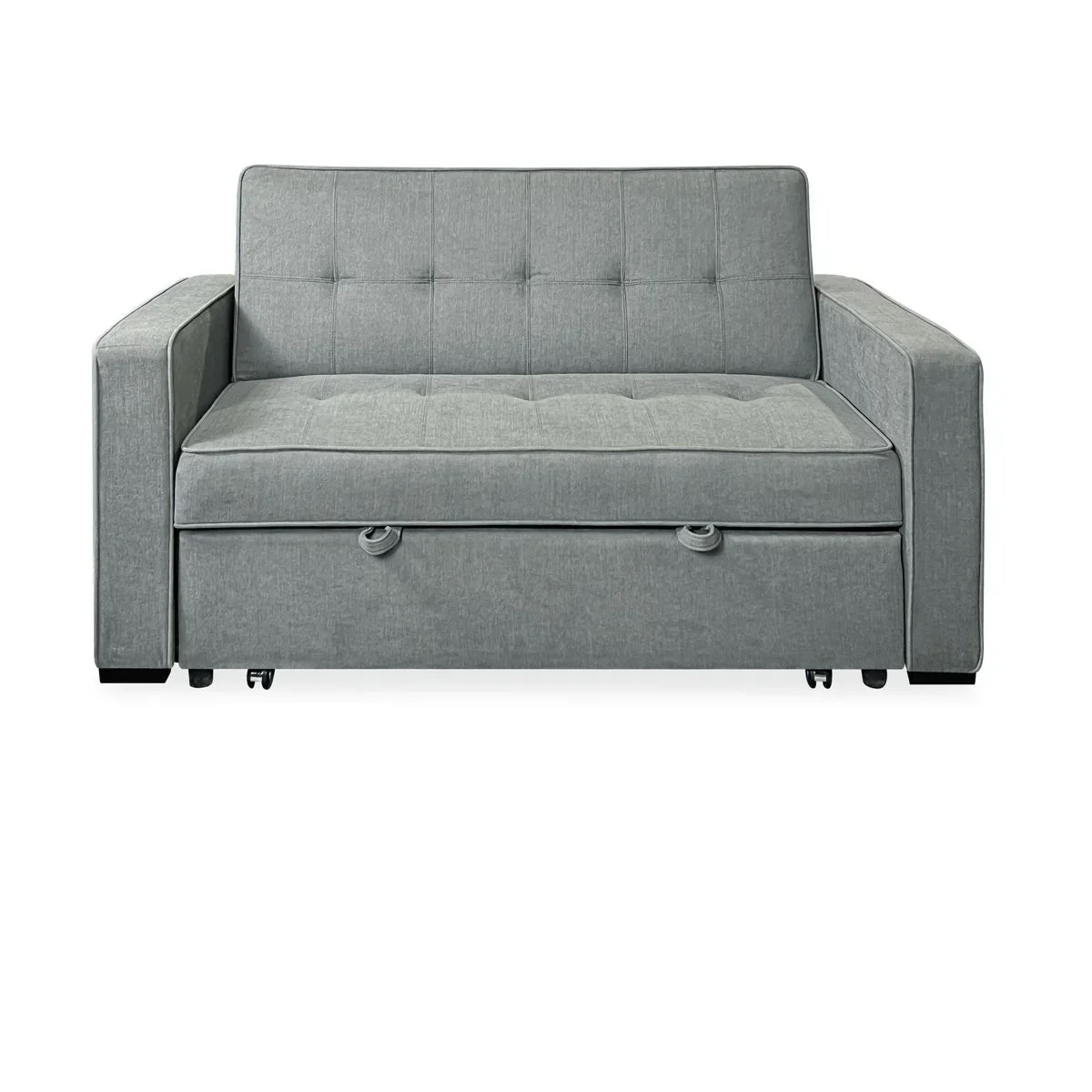 Sofá Cama De 2 Plazas Modelo Vienna Con Reposabrazos. Gris. Diseño Moderno. Práctico Y Funcional