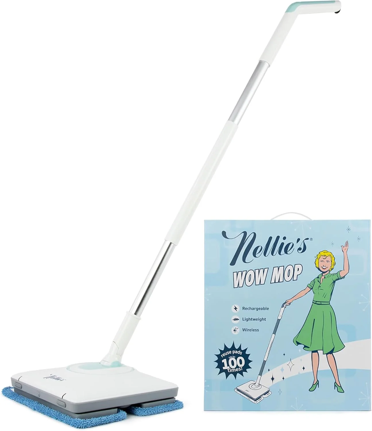 With adjustable handle and built-in water tank - built-in LED lights for thorough cleaning - wireless. battery-powered and easy to use - suitable for all floor types. environmentally friendly and sustainable