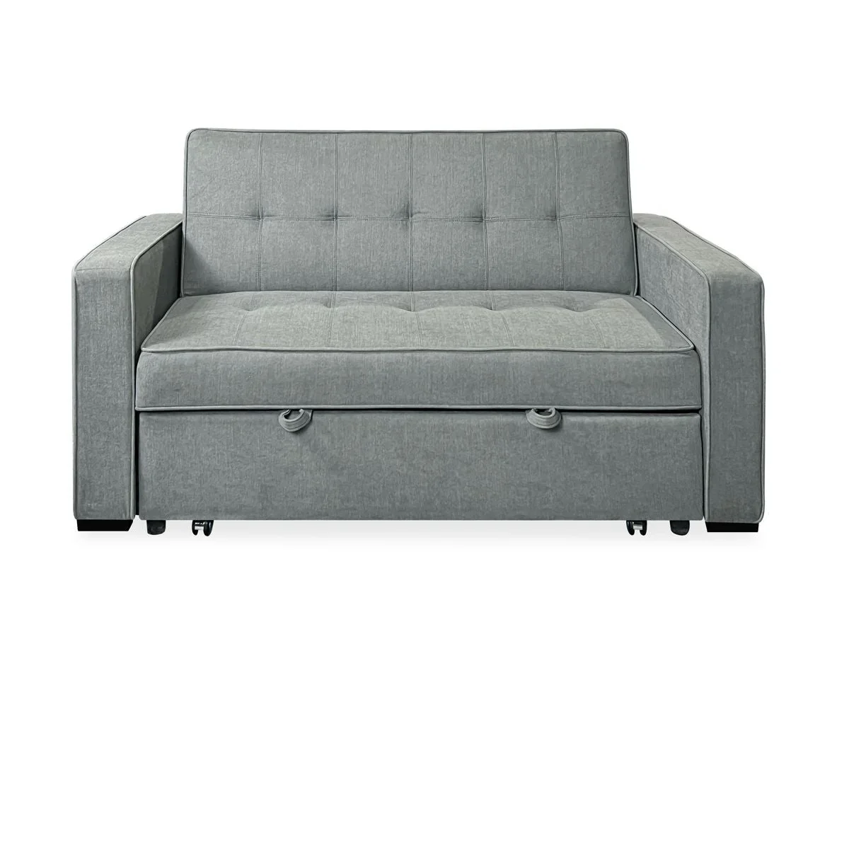 Sofá Cama De 2 Plazas Modelo Vienna Con Reposabrazos. Gris. Diseño Moderno. Práctico Y Funcional