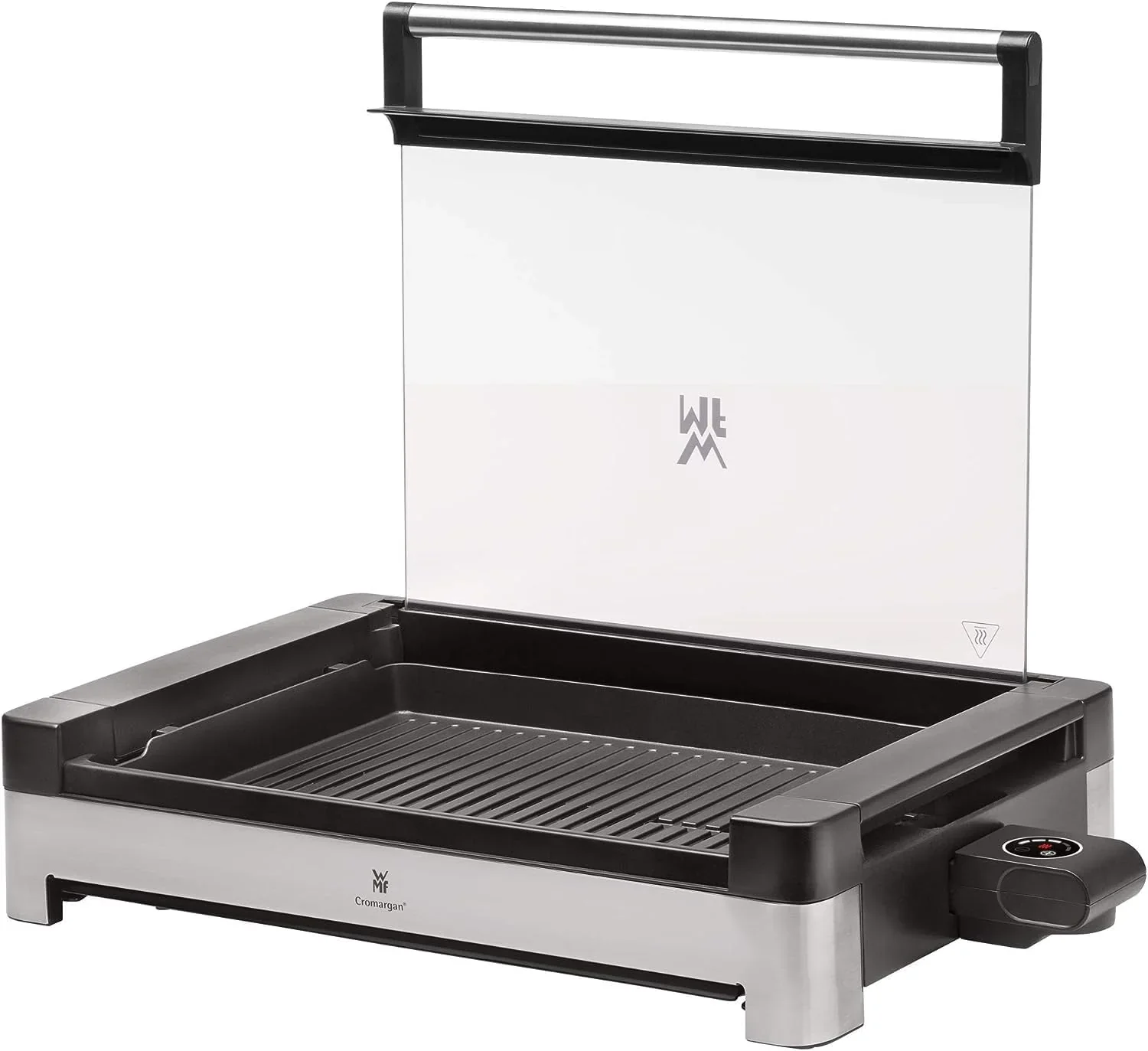 WMF Lono Tischgrill elektrisch mit Glasdeckel. beschichtete Grillplatte. herausnehmbare Auffangschale. spülmaschinenfest. Edelstahl matt. 2200 Watt