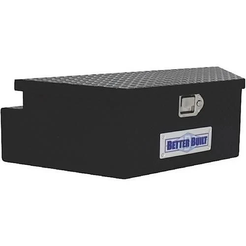 UTILITY TRAILER TONGUE TOOL BOX. BLACK. WIDE. V SHAPED 39INX16.5INX12IN