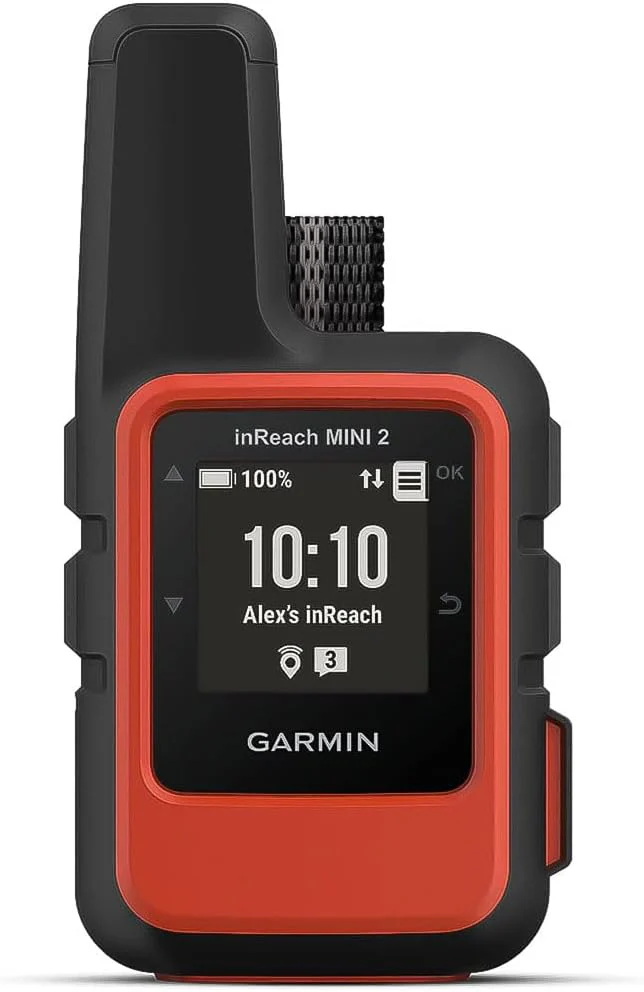 Compact and portable satellite communication device. suitable for hiking use. in orange color