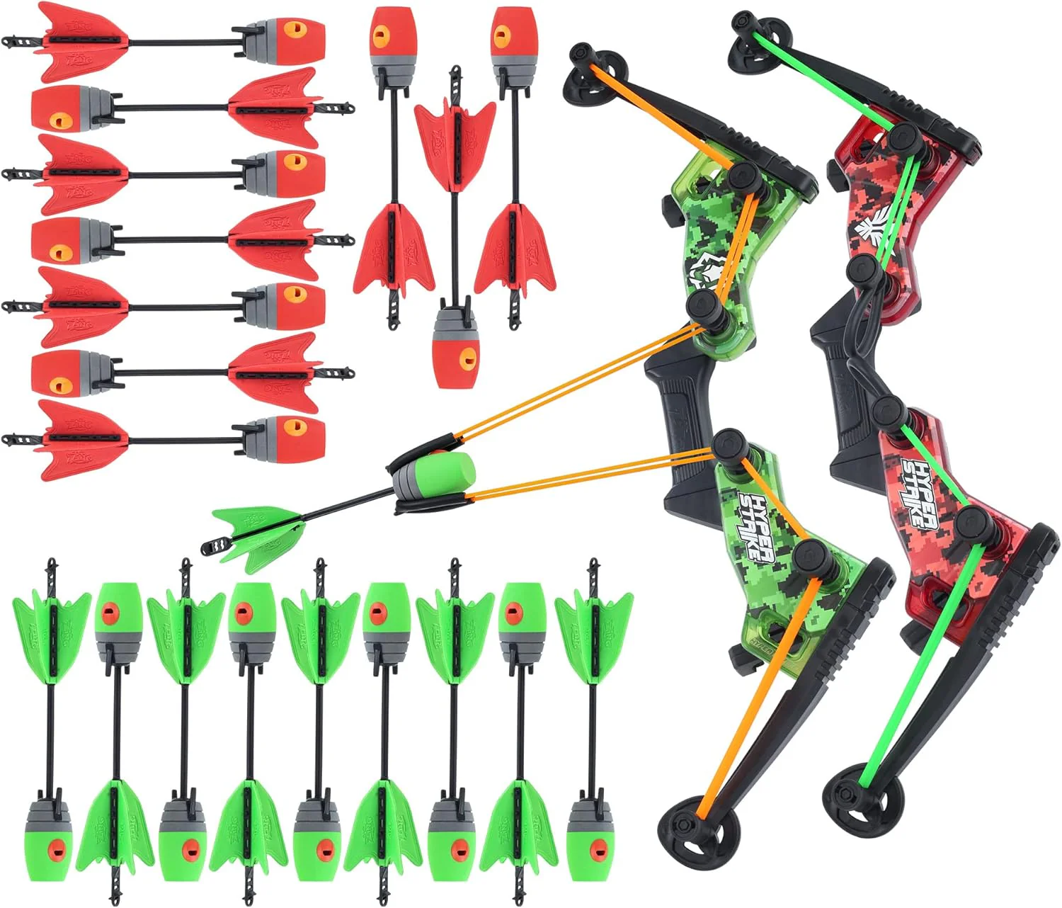 2. Master Controller Bow. 20 Zynix Whistle Arrows. 2 Parachute Replacement Parts. 2 Shoulder Straps and 4 Arrow Bags - Long-distance Outdoor Equipment