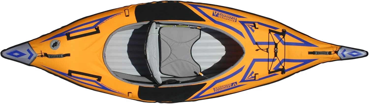 Advanced frame sport inflatable kayak - Lightweight day hiking kayak. equipped with a backpack and an inflation pump - 10 feet 5 inches - 26 pounds - Orange