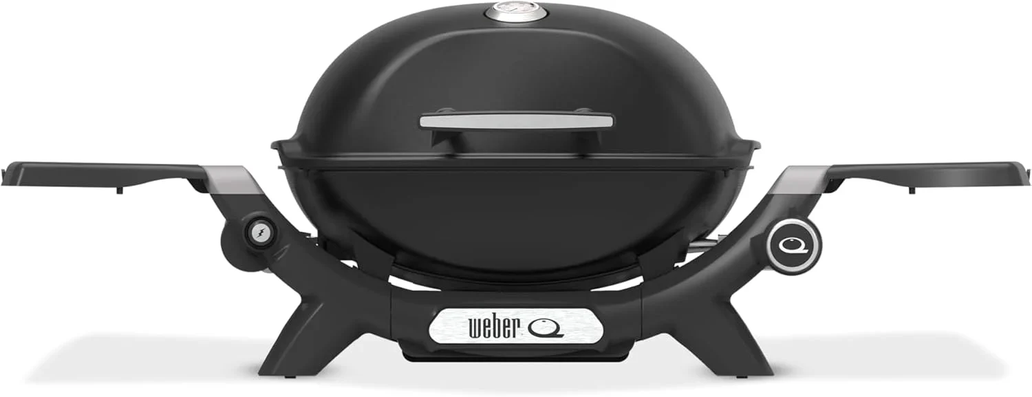 Weber Q 1200N Gasgrill mit Seitentischen/leichter Grill für Camping. Terrassen & Balkone mit Hochleistungsbrenner. porzellanemaillierten Gussrosten &