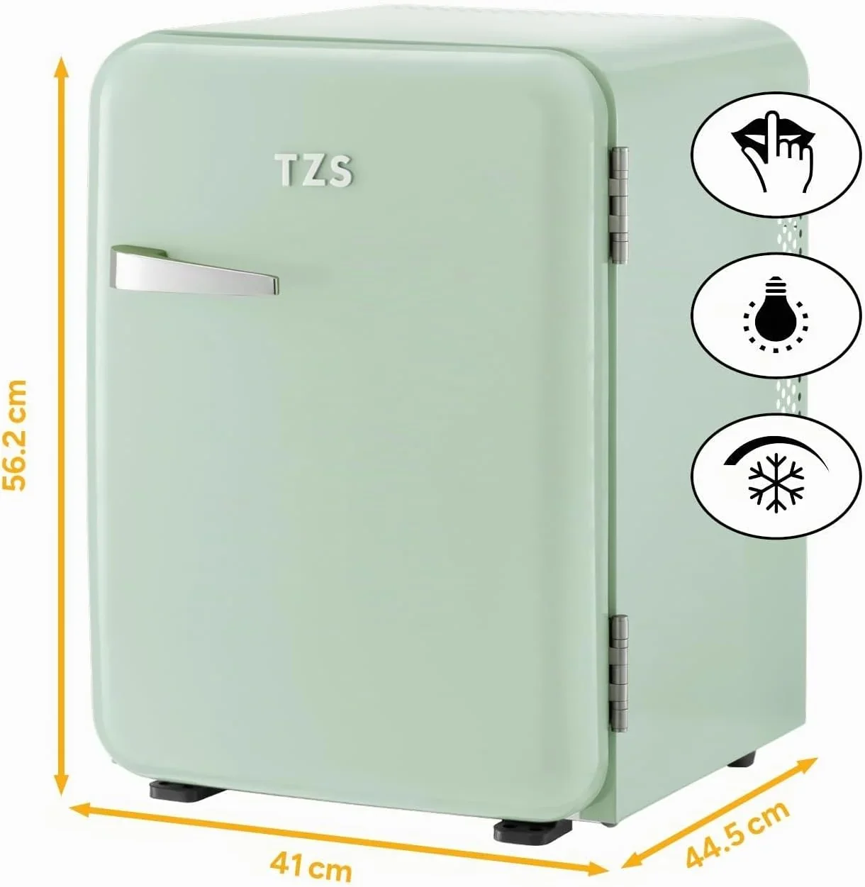 TZS First Austria - Retro Mini Kühlschrank 40L - Lautlos - Vintage Minibar für Schlafzimmer & Büro - mint