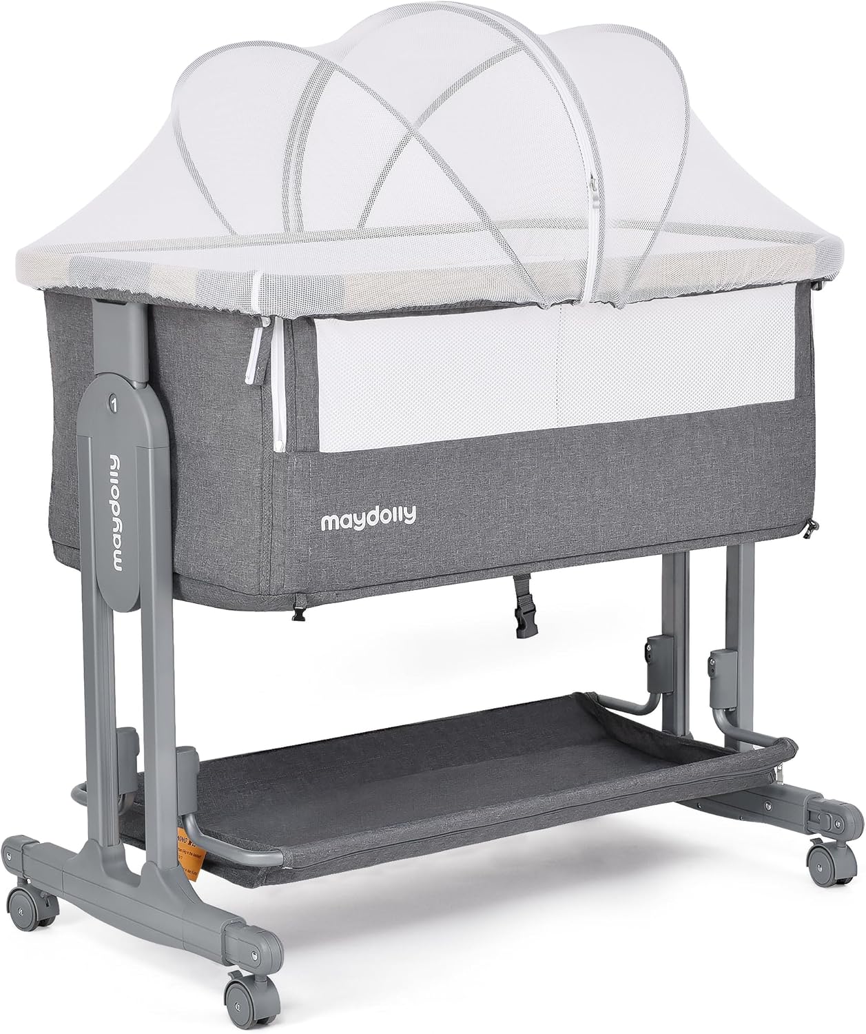 Maydolly Baby Bassinet Bedside Crib. 3-in-1 Baby Bassinet Bedside Bed with Mattress and Soft. Breathable Sheet. 7-Height Adjustable. Stable and Reliable Crib for Nursery