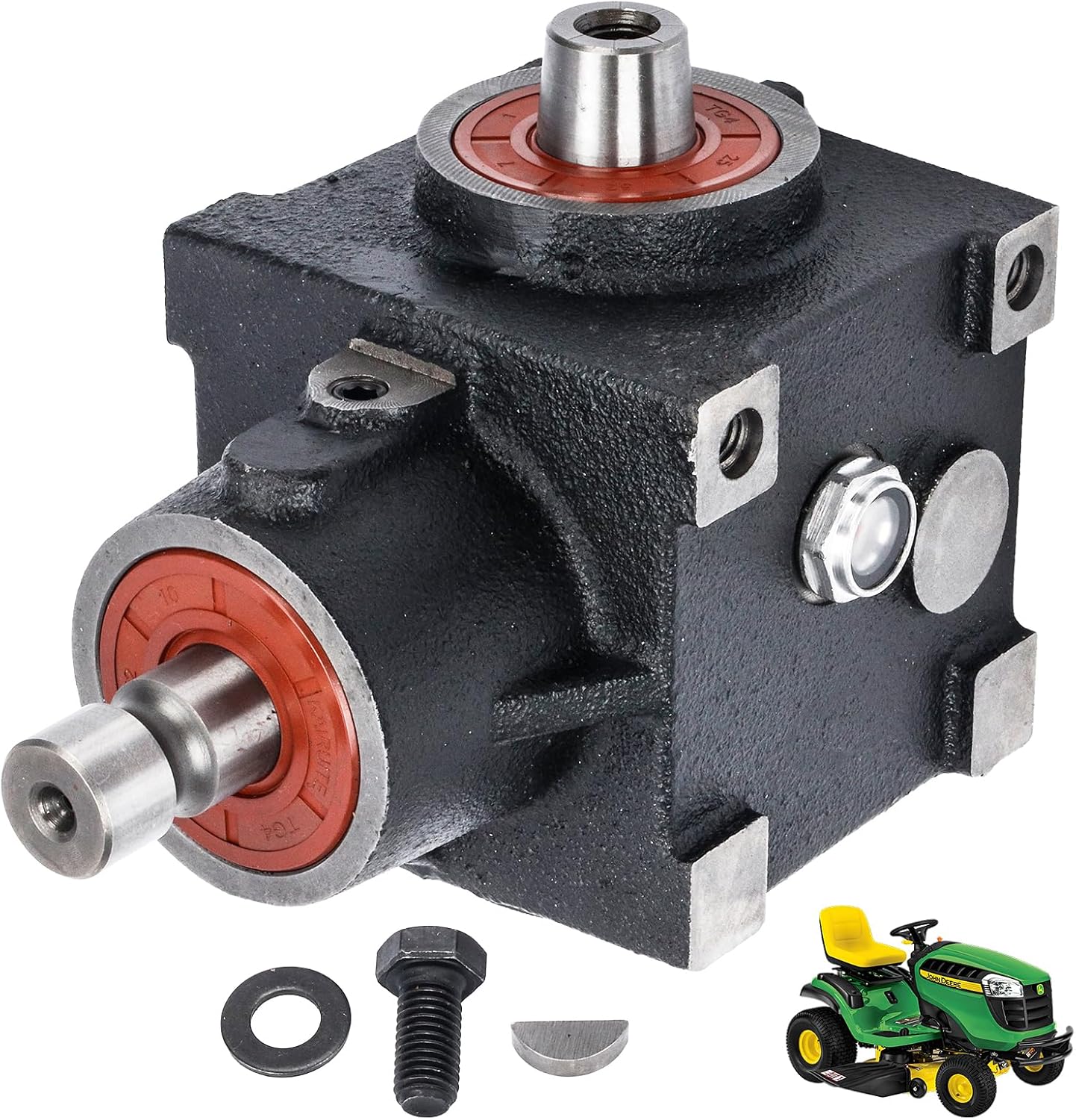 Grass mower chassis gearbox. compatible with John Deere 425. 445. and 455 tractors. suitable for 48-inch. 54-inch. and 60-inch grass mower chassis. replaceable