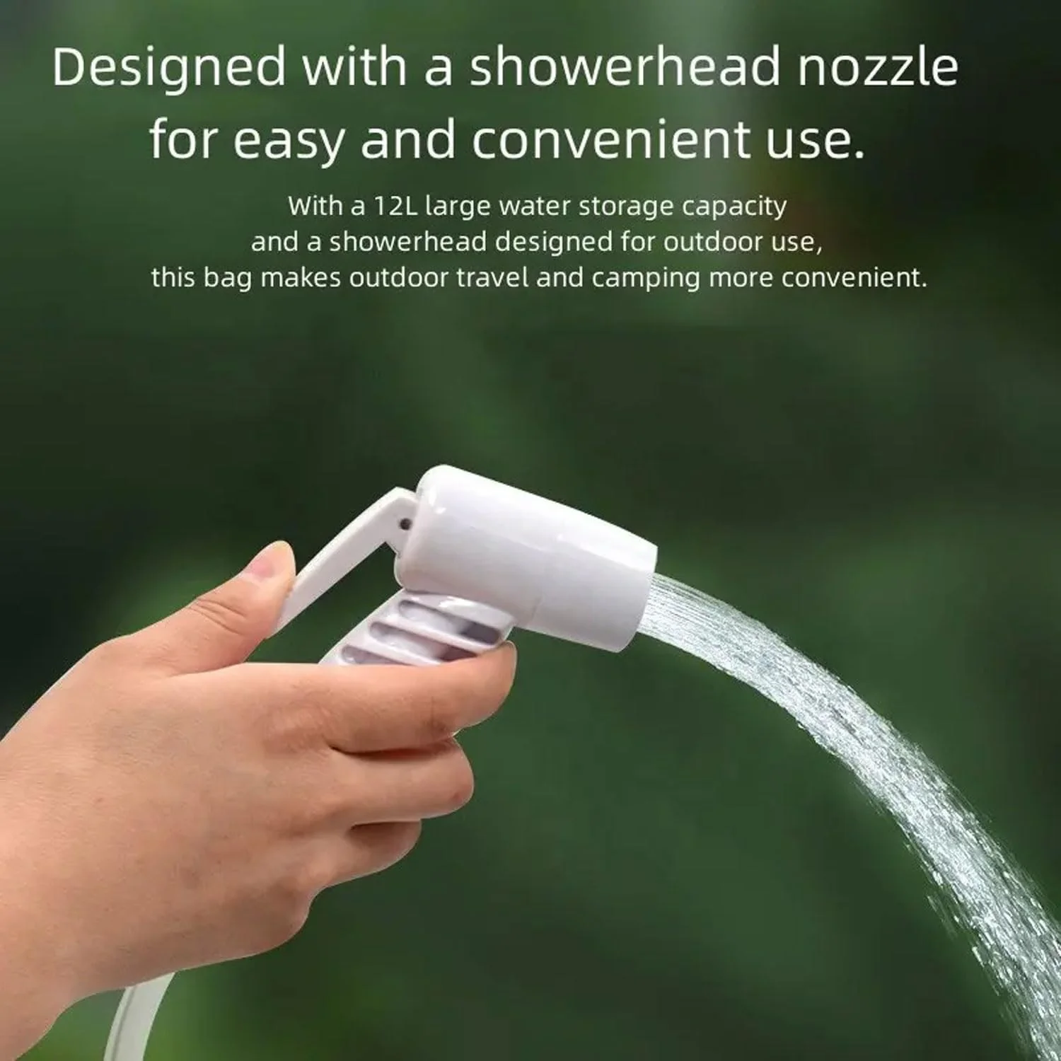 Outdoor sports water bag. portable solar shower set. with pressure foot pump. foldable travel water storage device. suitable for camping. beaches. travel and activities.