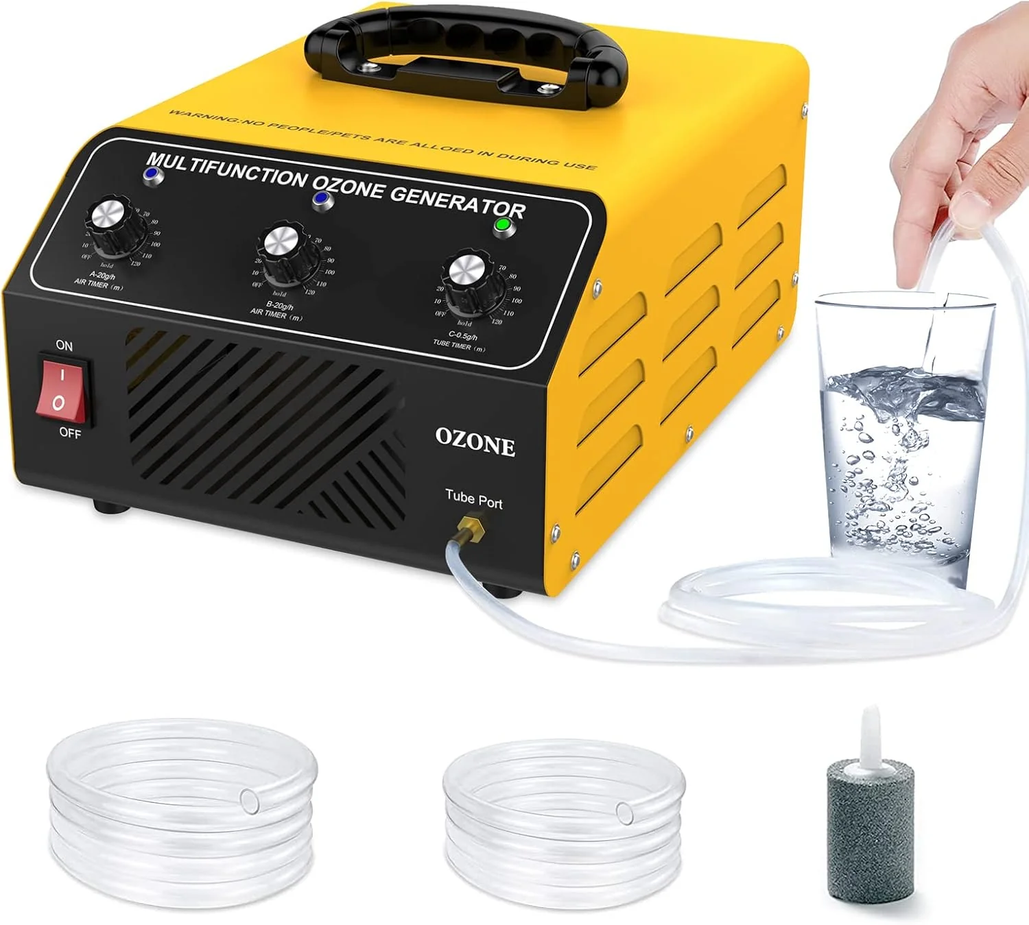 Ozone Generator 40.000 mg/hour. Dual Mode. Professional O3 Odor Eliminator. Equipped with a booster pump. 20.000 mg. 20.000 mg and 500 mg three timing functions. applicable area 7000 square feet. highly suitable for home and car use.