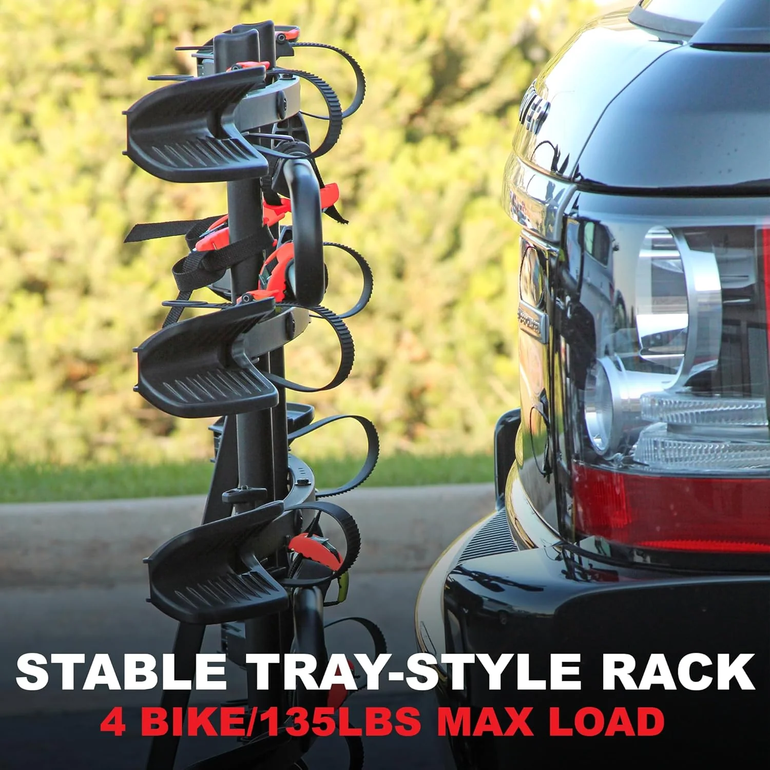 Rack - MAX Mounting Bracket Tray - Suitable for SUVs. trucks. and vans - 4 bicycle mounting brackets for seats - Foldable. with locking arms. 2-inch receiver - 1 bracket