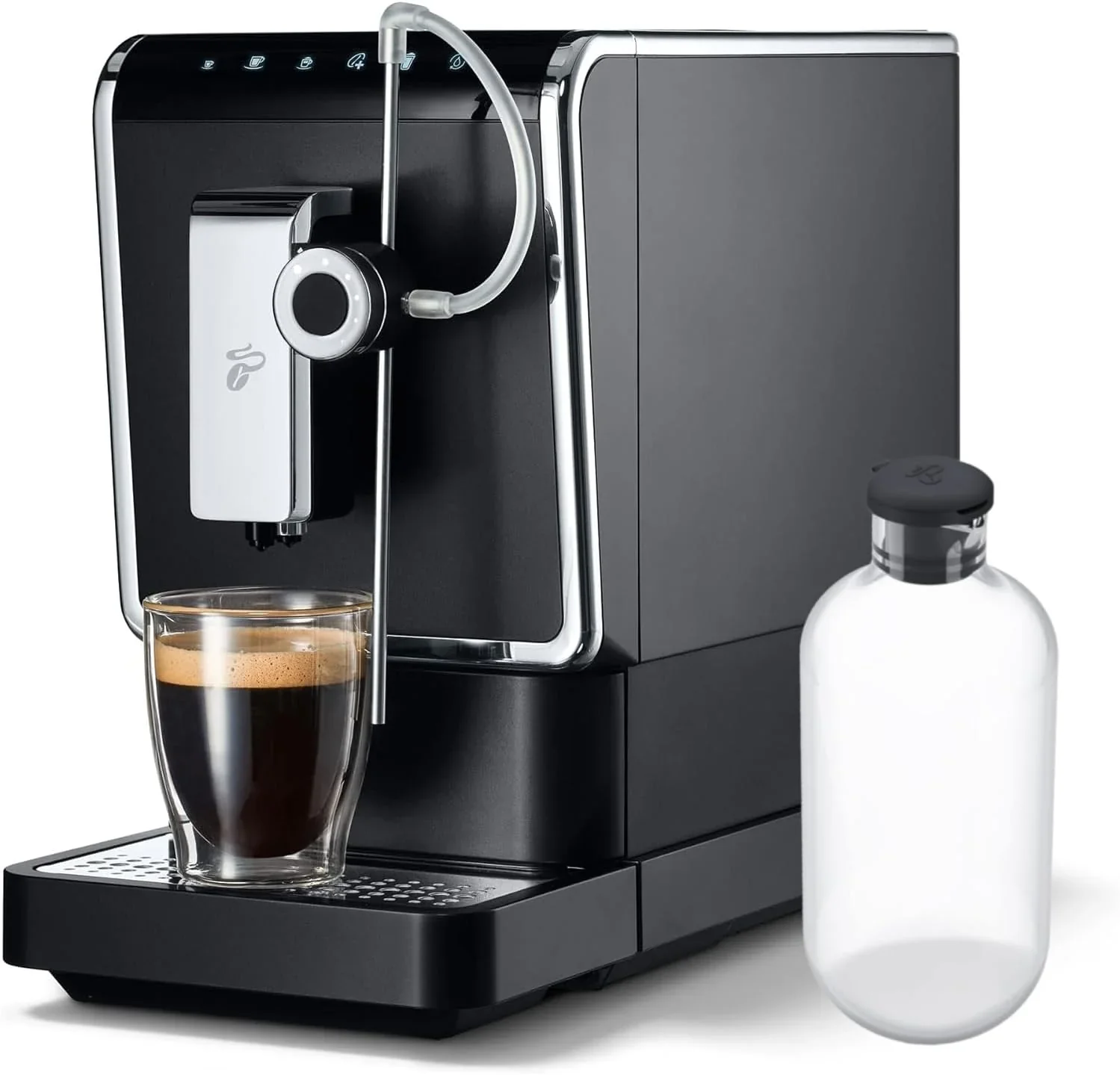 Tchibo Kaffeevollautomat Esperto Pro mit One Touch Funktion für Caffè Crema. Espresso und Milchspezialitäten. Anthrazit