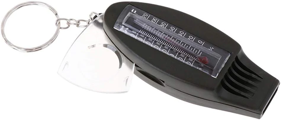 Multifunctional 4 In1 Compass Thermometer Whistle Magnifier for Traveling Camping Hiking Climbing Outdoor Sports